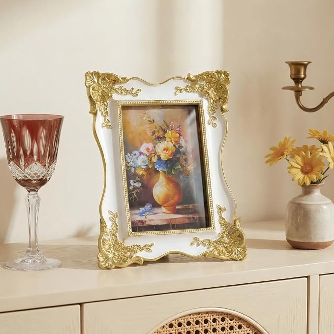 Cuspin 4x6 Picture Frame, Antique Baroque Style Frame - Image 3