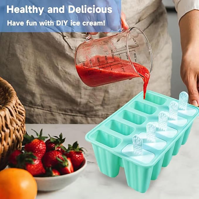 Popsicles Molds, 10 Pieces Silicone Ice Pop Molds - Image 4