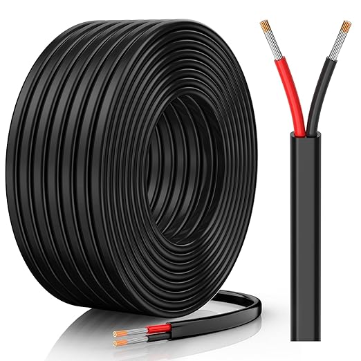 18 Gauge Wire, 18 AWG 2 Conductor Electrical Wire, Flexible/Oxygen-Free Tinned Copper/Stranded PVC 18/2 Cord for Automotive, Marine, LED Strips, Solar, RV, Lighting (30FT)