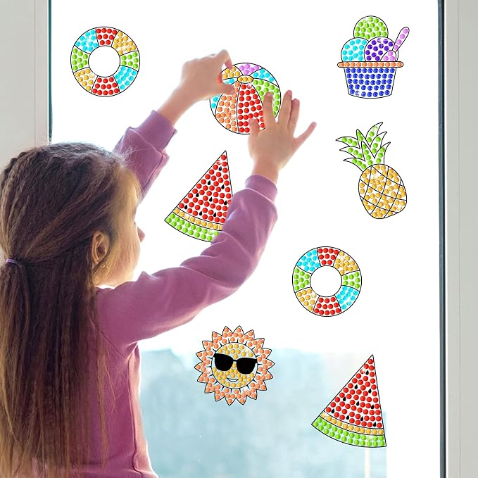 Qyeahkj 6pcs Summer Arts and Crafts Kits Suncatcher Easy Art Craft - Image 5