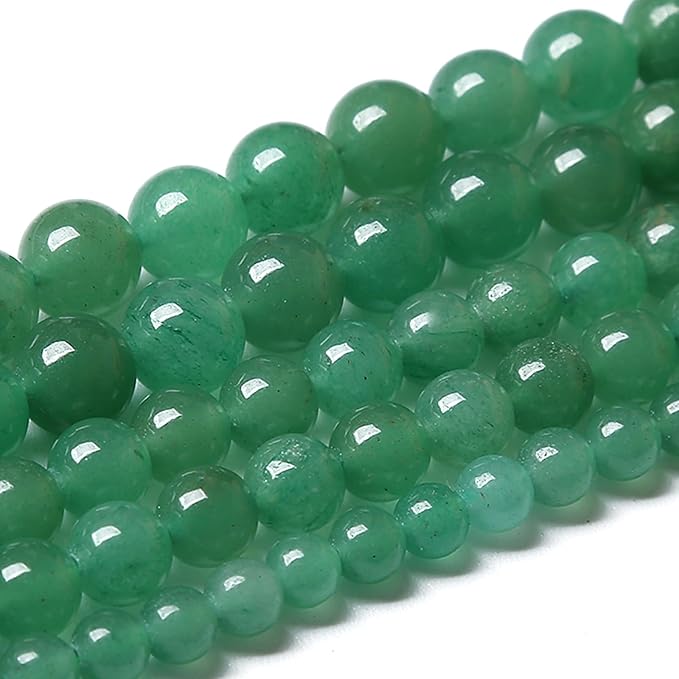 90PCS 8MM Natural Green Aventurine Beads Natural Gemstone Crystal Energy Stone Beads for Jewelry Making DIY Bracelet Necklace 2 Strand 32"
