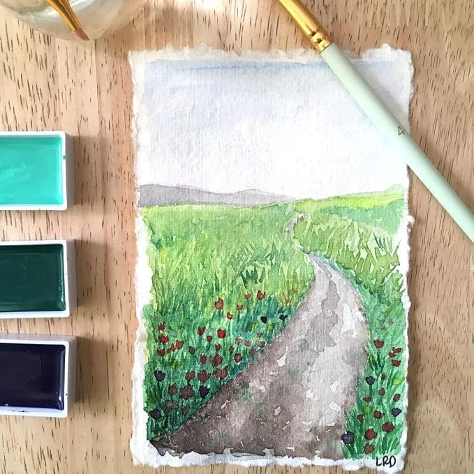 LEATHER VILLAGE Handmade Rough Textured Watercolor Paper 6x8 Inches, sketching - Image 6