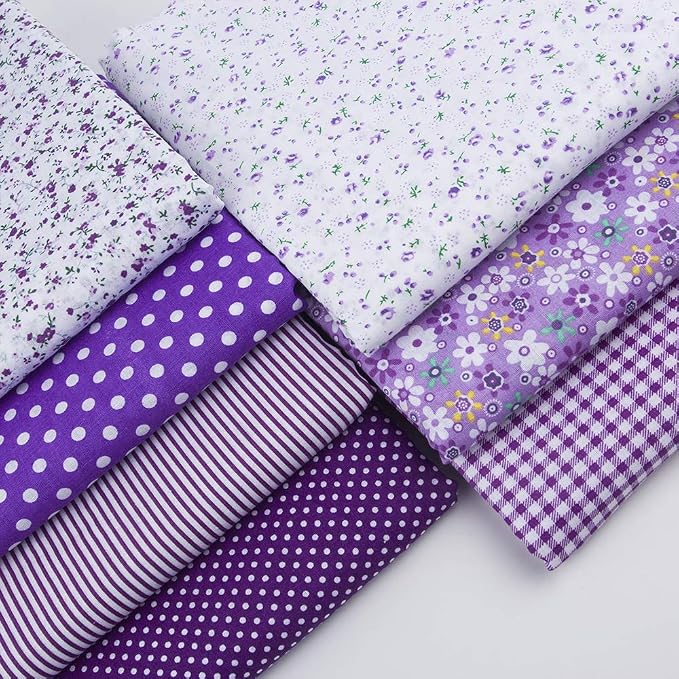 7Pcs 20" x 20" Cotton Fabric DIY Making Supplies Quilting Patchwork Fabric Fat - Image 2