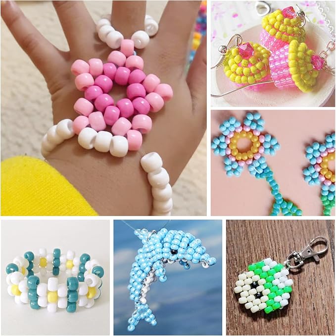 Simetufy 1200 pcs Pony Beads Macaron Pastel Colored Beads - Image 7