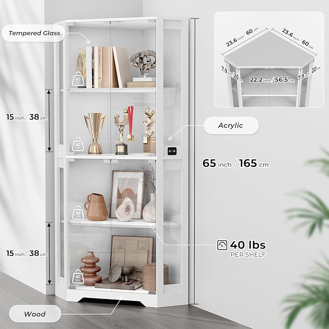BROTTAR Lighted Corner Display Cabinet - Image 2