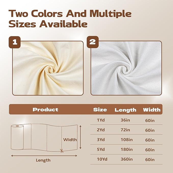 Canvas Fabric, Premium 10oz White Cotton Duck Canvas Fabric 62'' Wide - Image 4