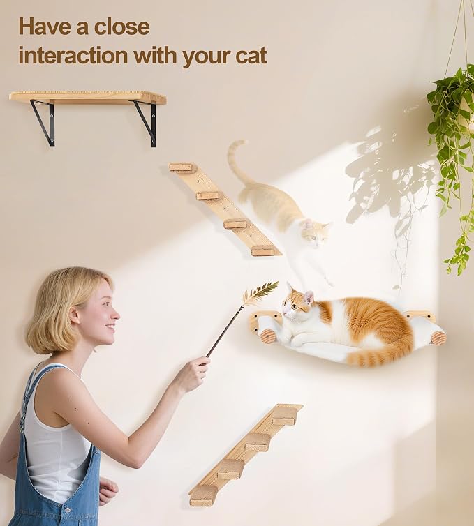 Cat Stairs Hammock Set of 3 – Cat Wall Shelves - Image 2
