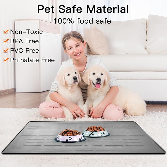 48" x 32" XXXL Largest Pet Food Mat, Silicone Dog Mats - Image 4
