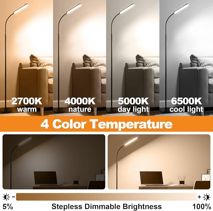 marctronic Floor Lamp, 18W 1800LM Super Bright LED Floor Lamp - Image 3