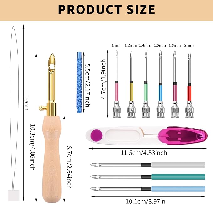 14 Pcs Punch Needle Kit with Storage Box, Adjustable Punch Needle Tool Includes - Image 2