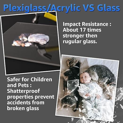 Art3d 2-Pack of 16 x 20" PET/Plexiglass Sheets, 1/4" Thick Clear PET Sheets - Image 3