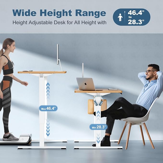 DUMOS 40 Inch Electric Standing Desk Height Adjustable, Sit to Stand Up - Image 5