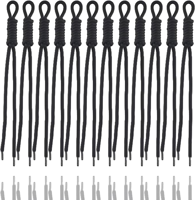 KJML DIY Paracord Keychain 12pcs Paracord Rope Keychain Braided Cord Rope Bag by KJMLDIY