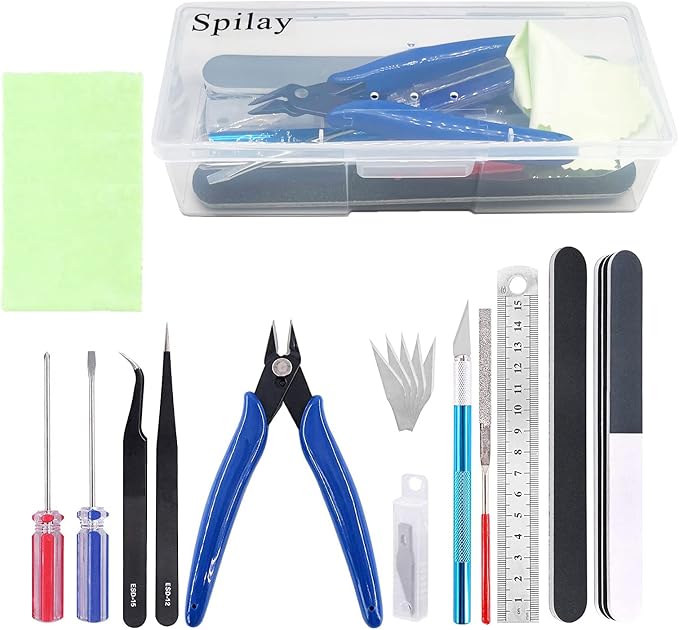 Spilay 16 Pcs Hobby Building Model DIY Tool Kit by SpilayDIYDollhouseMiniature