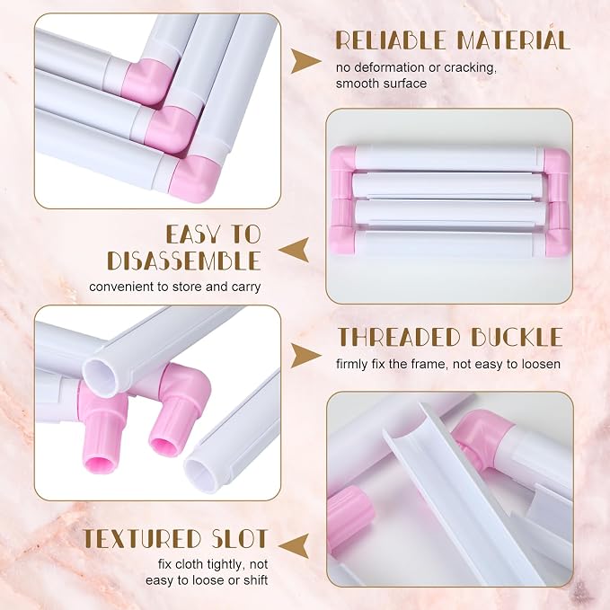 Janinka Embroidery Hoop 3 Pcs Cross Stitch Hoops and Frames White Rectangular - Image 3