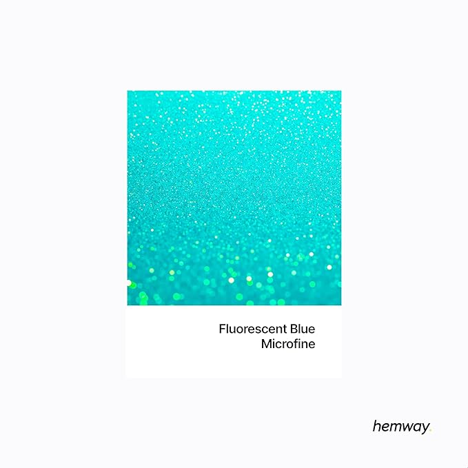 Hemway Polyurethane & Epoxy Resin Glitter 100g / 3.5oz Metallic Crystal Flake Additive for Flooring Jewelry Tumblers Glass Pigment - Microfine (1/256" 0.004" 0.1mm) - Fluorescent Blue