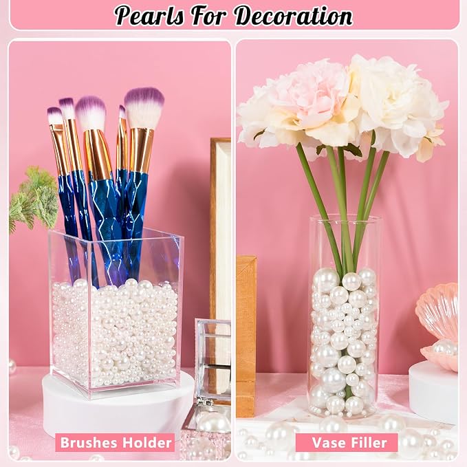 2000PCS Pearls for Crafting, Ivory No Hole Beads for Centerpieces Vases - Image 4