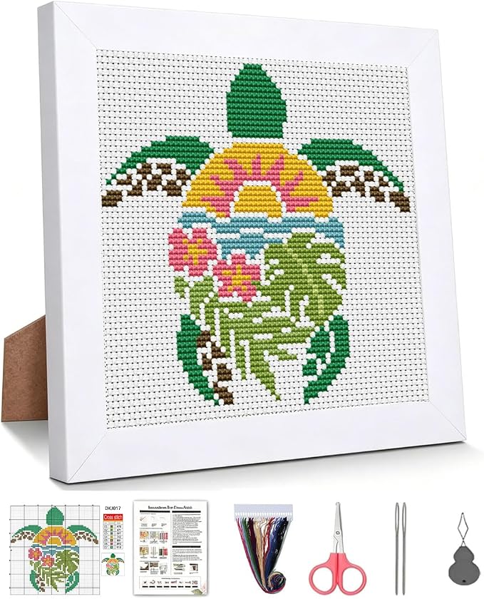 WUSARPLY Sea Turtle Stamped Cross Stitch Kits by WUSARPLY