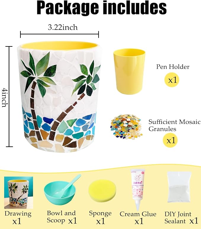 DIY Glass Mosaic Pen Holder Craft Kit - Image 2