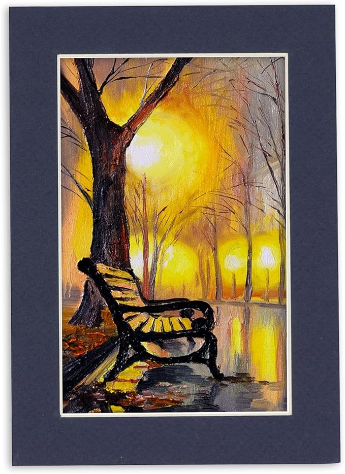 11x14 Mat for 8.5x11 Photo - Precut Navy Picture Matboard for Frames Measuring 11 x 14 Inches - Bevel Cut Matte to Display Art Measuring 8.5 x 11 Inches - Acid Free Pack of TEN MATS
