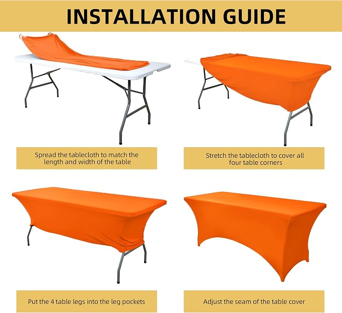 6-Pack 6ft Spandex Table Covers - Image 5