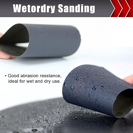 24 Pcs Sandpaper, Wet & Dry Sandpaper Assortment 60/120/320/600/800/1000/1500/2500 Grit Sand Paper for Wood Metal Automotive Drywall Plastic 9 × 11 inch Sandpaper Sheets