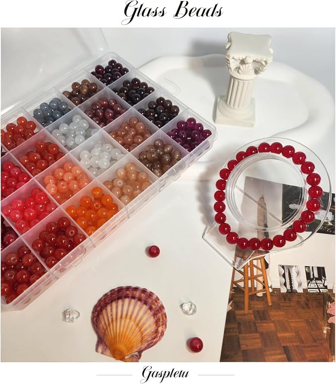 2500PCS 8mm Glass Beads Bracelet Making Kit, 96 Colors Crystal Beads - Image 6