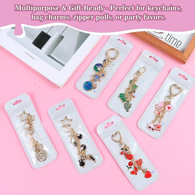 Riwiuue 352Pcs Lip Gloss Keychain Making Kit, DIY Charms Key Chain Making Kit - Image 7