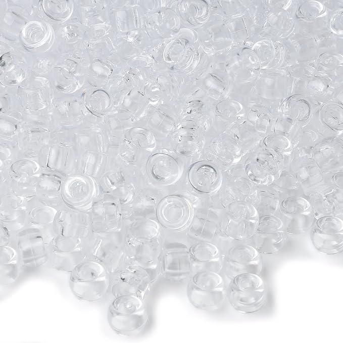 Pony Beads 1100 Pcs, Beads for Bracelets Making, Plastic Bead for Crafts by anpiwshjo