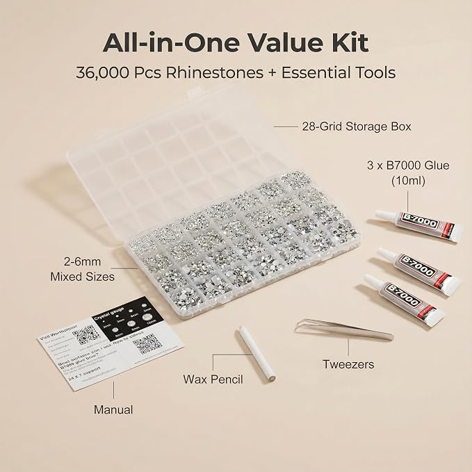 36000Pcs Transparent Rhinestones - Image 2