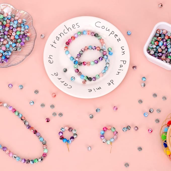 500pcs Craft Beads for Jewelry Making, for Bracelets Making, Space Acrylic - Image 5
