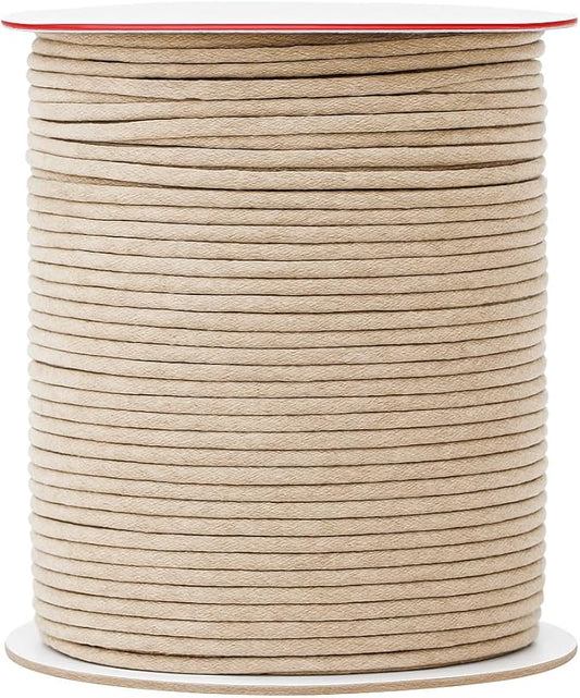 Mandala Crafts 2mm 109 Yards Natural Cotton Waxed Cord for Jewelry Making Bracelet Cord Waxed String - Beading String Thread Jewelry Cords for Necklaces String