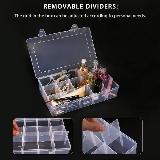 Umirokin 2 Pack 15 Grids Clear Plastic Organizer Box - Image 6