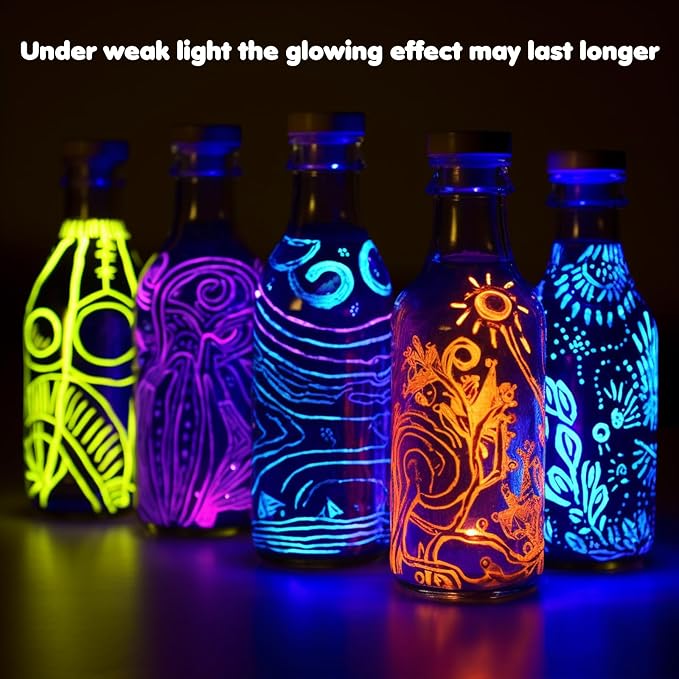 Roizefar Glow in the Dark Paint, 21 Colors 3D Permanent Acrylic Fabric Paints - Image 6