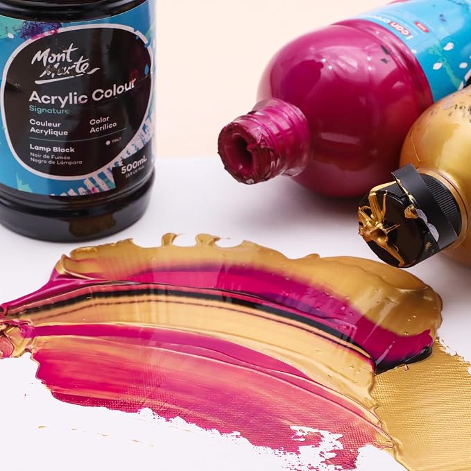 Mont Marte Signature Crimson Acrylic Paint, Semi-Matte Finish, Suitable - Image 2