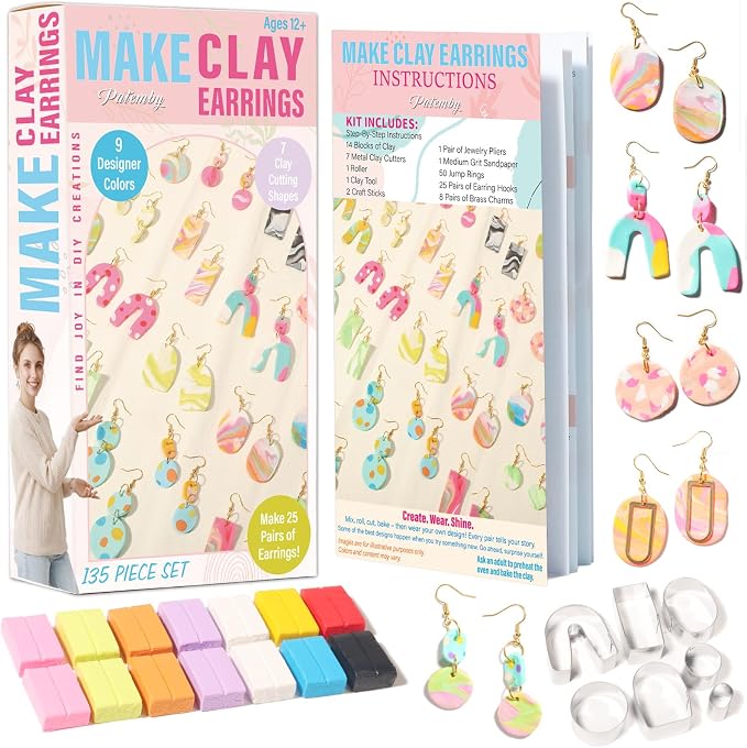 Patemby 135pcs Polymer Clay Earring Making Kit by Patembyisyourtrustedbrand