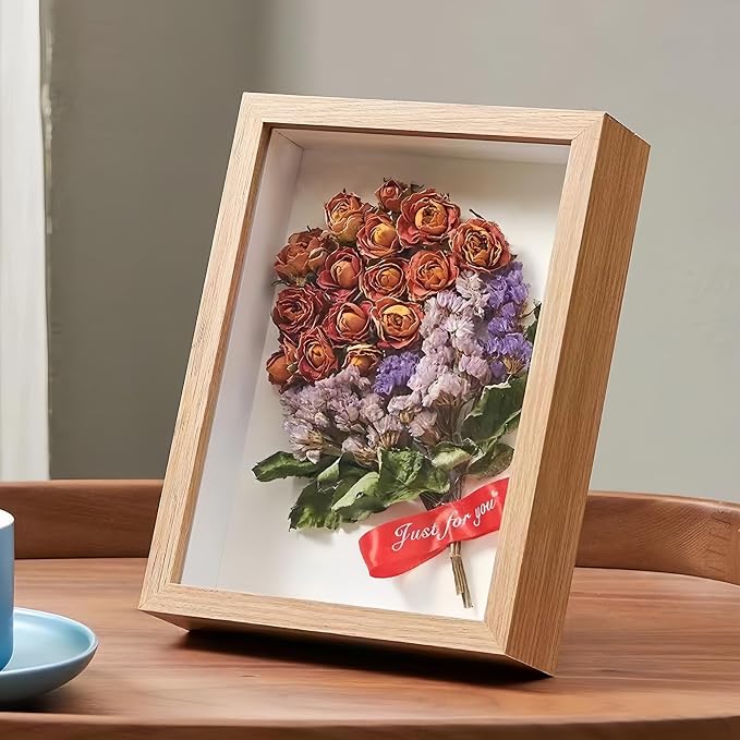 10 Pack 4x6 Shadow Box Frame，HD Glass Wooden Burlywood Hollow Photo Frame - Image 3