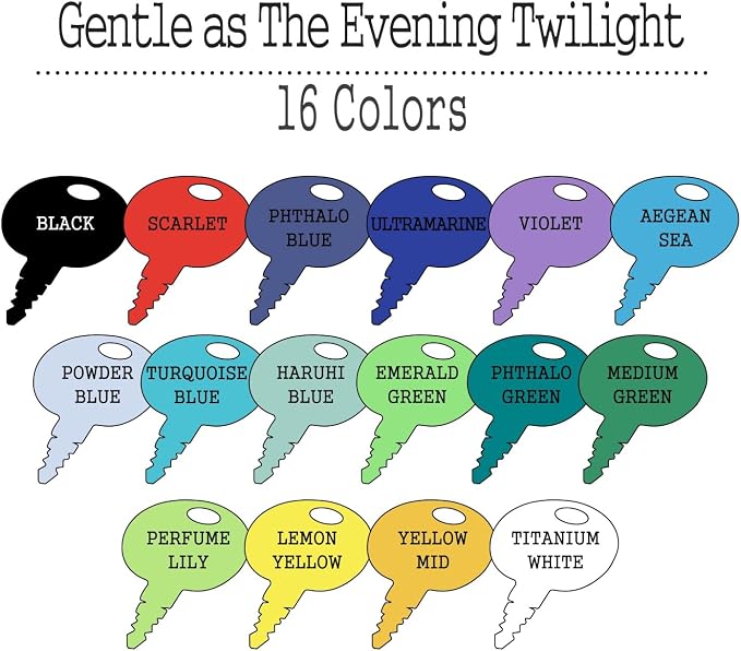 Artkey Acrylic Paint Set, 16 Colors 2 oz/59 ml Acrylic Paint Kit - Image 3