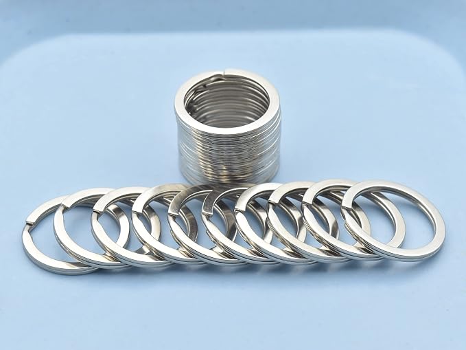 20 Pack Key Ring Keychain 1 Inch 25mm Diameter Metal Flat Split Key Chains Rings - Image 3