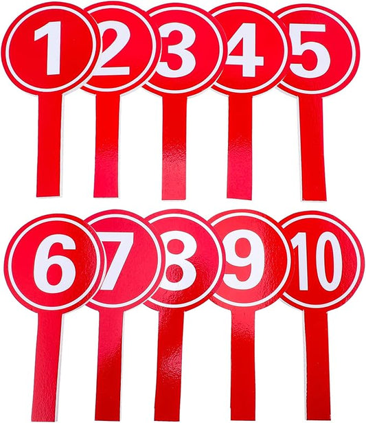 10pcs Handheld Score Paddles Foam Number Scoreboards 1-10 Voting Scoreboards for Sport Competition Classroom Voting and Answers