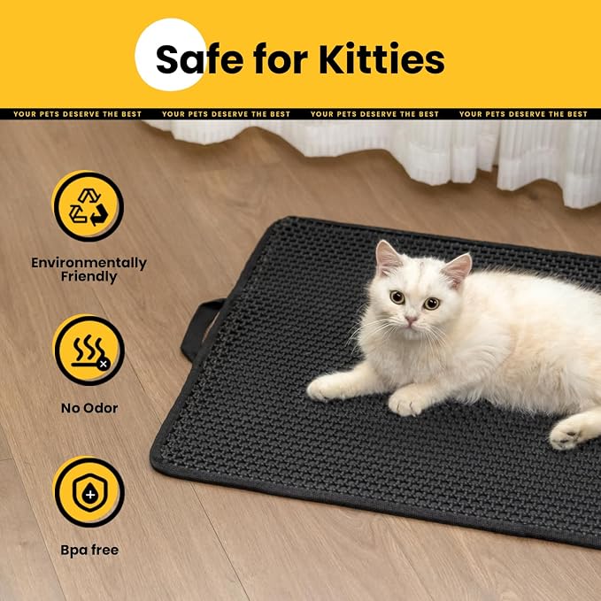Cat Litter Mat, Upgrade Super Waterproof Back Layer Litter Box Mat, Non Slip - Image 5