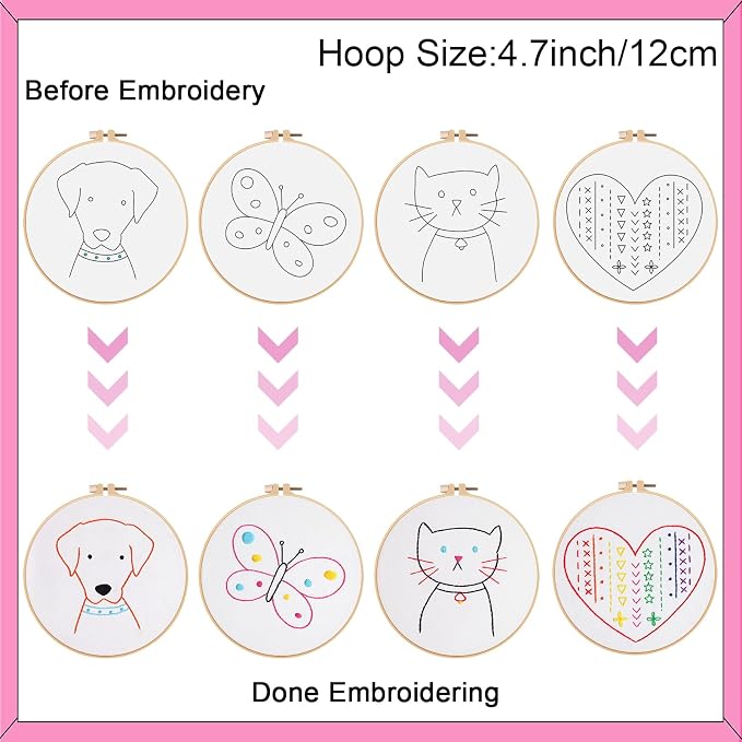Louise Maelys 12 Pre-Stamped Embroidery Kits - Image 3
