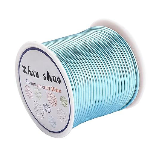 12 Gauge(2mm) Aluminum Wire 35 Yards Anodized Metal Wire for Bonsai Armature Crafting Sculpting Jewelry Craft Making Beading Floral (Ice Blue, 12 Gauge)