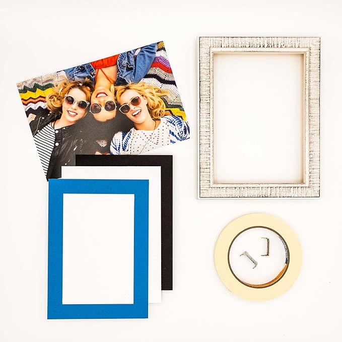 11x14 Mat for 8.5x11 Photo - Precut Bay Blue Picture Matboard for Frames 11 x 14 Inches - Bevel Cut Matte to Display Art 8.5 x 11 Inches - Acid Free Pack of 10 MATS with Backing Boards & Clear Bags