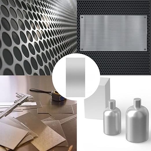 2Pack 6061 T651 Aluminum Sheet Metal 6 x 12 x 1/32(0.0315”) Inch Flat Plain Aluminum Plate Covered with Protective Film, Heat Treatable Rectangle 0.8mm Aluminum Metal Plate for Crafting, Industrial