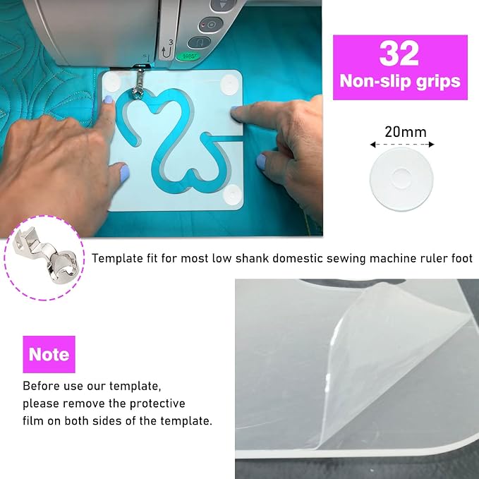 Kapyoo Free Motion Quilting Templates Set Quilting Rulers and Templates - Image 9