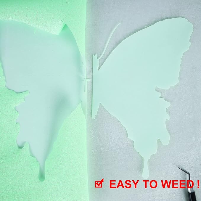 FUNKAKA Glitter Fluorescent Light Green HTV Heat Transfer Vinyl Rolls, 12" x 8ft PU Iron on Vinyl for T-Shirts Glitter HTV Vinyl for All Cutter Machines Easy to Cut & Weed for DIY Design