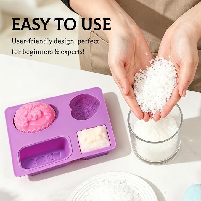 SJ Silicone Soap Molds 2 Packs, 3D Flower Silicone Molds - Image 6