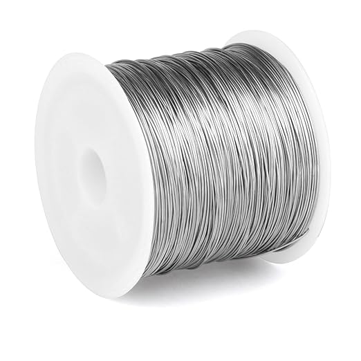 492FT Jewelry Wire 32 Gauge Tarnish-Resistant Copper Beading Wires Roll Bulk for DIY Crafts Jewelry Making, Silver Wire