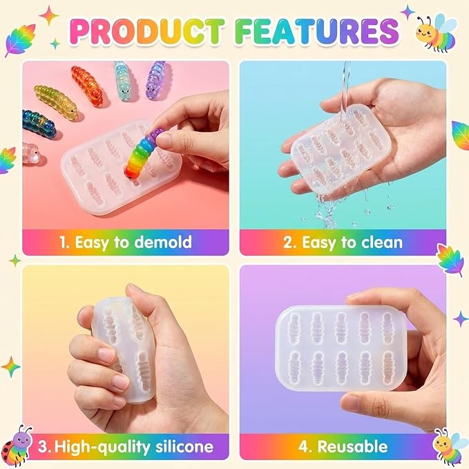 Mini Worm Resin Silicone Casting Mold - Image 3